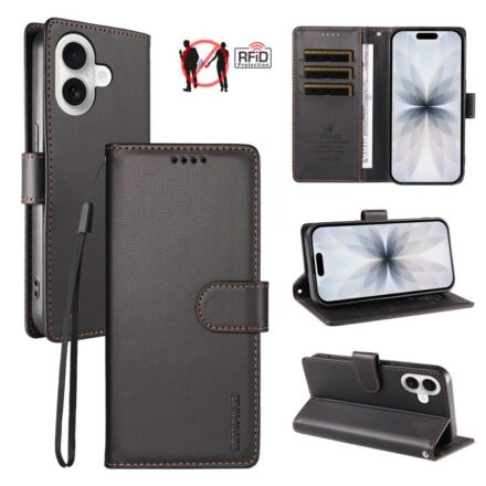 ⁧جراب هاتف من الجلد النباتي اللؤلؤي بتقنية RFID من BETOPNICE مع حزام⁩, For iPhone 18, For iPhone 18 Pro, For iPhone 18 Pro Max, For iPhone 17e / 16e, For iPhone 17 Pro Max, For iPhone 17 Pro, For iPhone 17, For iPhone Air, For iPhone 16 Pro Max