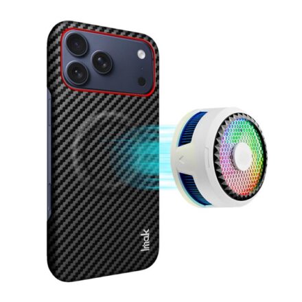 ⁧جراب هاتف مغناطيسي من سلسلة إيماك رويي ذو حلقة حمراء بنسيج ألياف الكربون⁩, For iPhone 18 Pro, For iPhone 18 Pro Max, For iPhone 17 Pro Max, For iPhone 17 Pro
