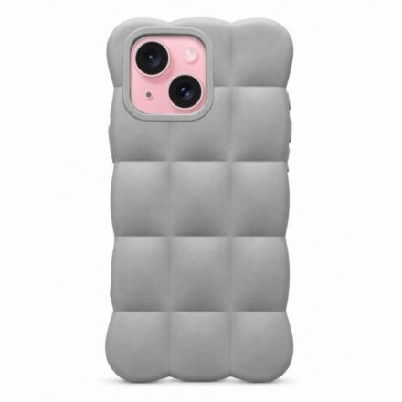 ⁧جراب هاتف مربع من مادة TPU بلون موحد على شكل سحابة⁩, For iPhone 15 Plus, For iPhone 15