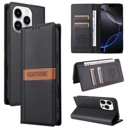 GQUTROBE G06 RFID Blocking Multiple Card Slots Wallet Vegan Leather Phone Case, For iPhone 15 Pro Max, For iPhone 15 Pro, For iPhone 15