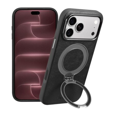 Denior A33 Magnetic Rotating Holder Vegan Leather Phone Case, For iPhone 18 Pro / 17 Pro, For iPhone 18 Pro Max / 17 Pro Max, For iPhone 16 Pro Max, For iPhone 16 Pro, For iPhone 15 Pro Max, For iPhone 15 Pro, For iPhone 14 / 13, For iPhone 14 Pro...