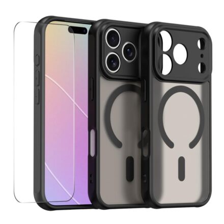 ENKAY Hat-Prince MagSafe Matte Translucent Shockproof Phone Case with Large Arc Edge Film, For iPhone 18 Pro / 17 Pro, For iPhone 18 Pro Max / 17 Pro Max