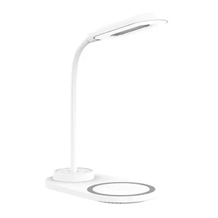 ريتشي شاحن لاسلكي مع زر LED ذكي باللمس – أبيض